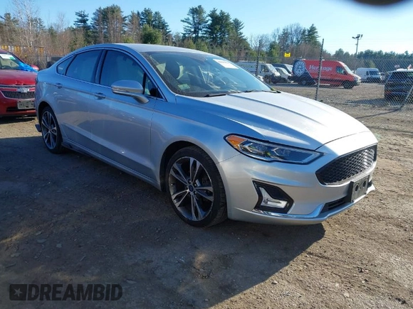 2019 Ford Fusion Titanium with VIN 3FA6P0K97KR269817, listed as a IAAI auction lot 40880869 with 93,025 mi miles. Bid and sale history available at carsss.com. Image 1.