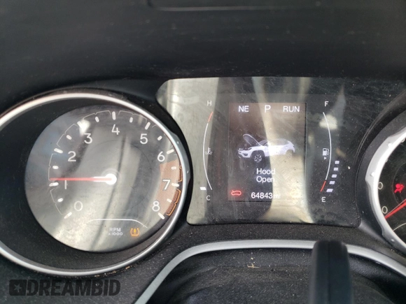 2019 Jeep Compass Latitude with VIN 3C4NJCBB7KT699300, listed as a Copart auction lot 54940155 with 64,843 mi miles and Salvage title. Bid and sale history available at DreamBid. Image 9.
