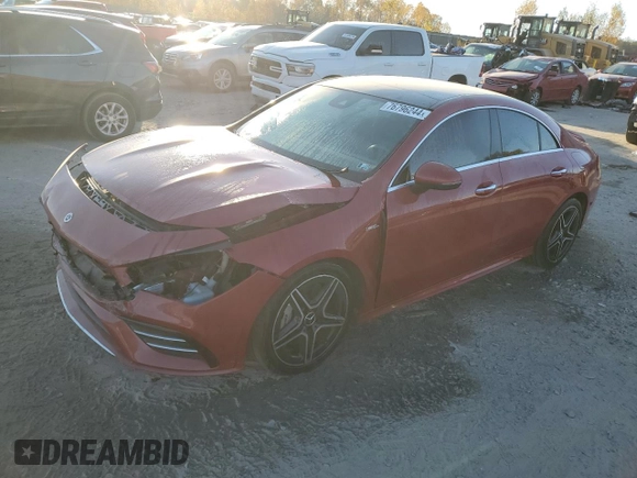 2022 Mercedes-Benz CLA 35 AMG with VIN W1K5J5BB1NN287234, listed as a Copart auction lot 76796244 with 31,113 mi miles and Salvage Title. Bid and sale history available at DreamBid. Image 1.