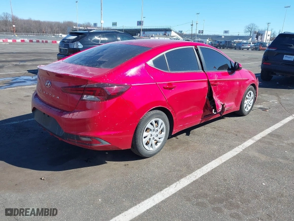 2020 Hyundai Elantra SE with VIN 5NPD74LF5LH619835, listed as a IAAI auction lot 41620772 with 39,744 mi miles. Bid and sale history available at carsss.com. Image 4.