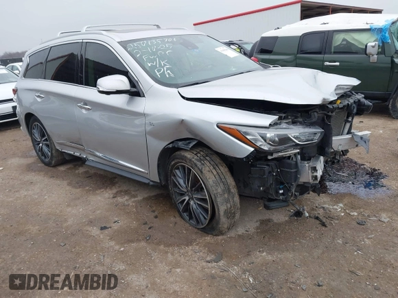 2017 Infiniti QX60 with VIN 5N1DL0MN6HC558858, listed as a IAAI auction lot 41609840 with 70,623 mi miles. Bid and sale history available at carsss.com. Image 1.