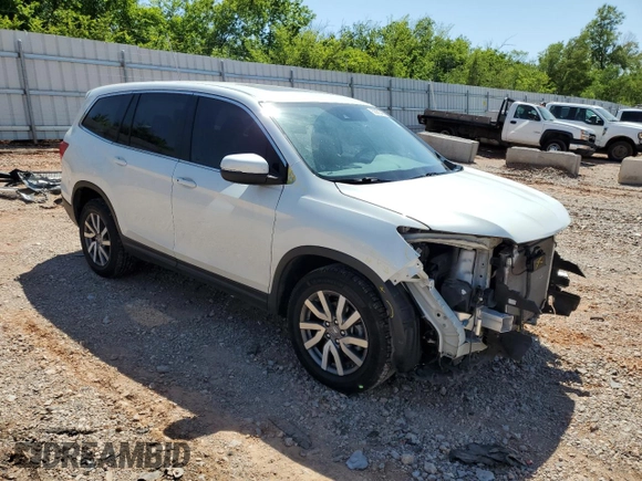 2021 Honda Pilot EX-L with VIN 5FNYF6H52MB096077, listed as a Copart auction lot 56970435 with 59,749 mi miles and Salvage title. Bid and sale history available at DreamBid. Image 4.