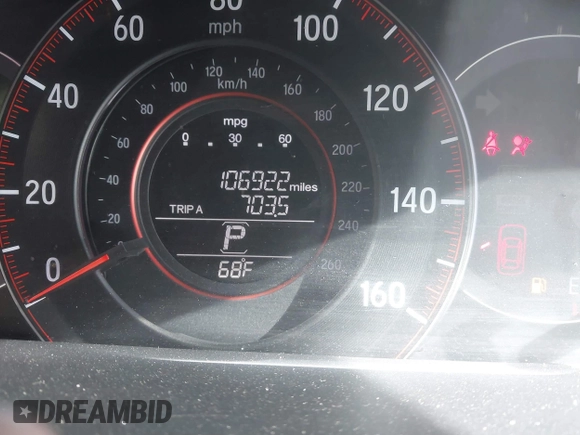2016 Honda Accord Sport with VIN 1HGCR2F55GA137054, listed as a IAAI auction lot 41758711 with 106,922 mi miles and . Bid and sale history available at DreamBid. Image 7.