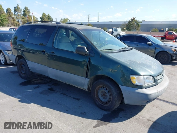 2000 Toyota Sienna LE with VIN 4T3ZF13CXYU312352, listed as a IAAI auction lot 42629403 with 166,361 mi miles and . Bid and sale history available at DreamBid. Image 1.