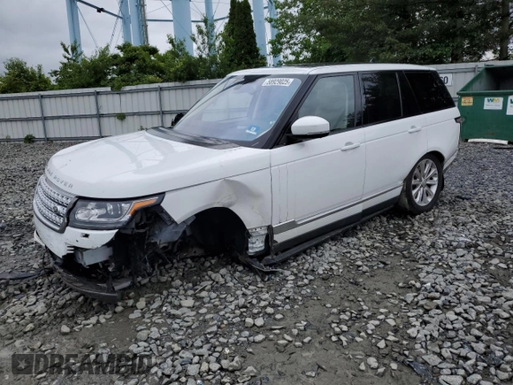 2016 Land Rover Range Rover HSE z VIN SALGS2PF3GA299365, wystawiony jako Copart lot #58929025 z przebiegiem 50 308 mil mil oraz Szkoda całkowita • Salvage title. Historia ofert i sprzedaży dostępna na DreamBid. Obrazek 1.