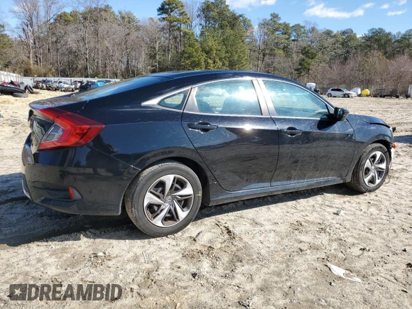 2019 Honda Civic LX with VIN 19XFC2F69KE035624, listed as a Copart auction lot 45459245 with 92,510 mi miles and Salvage Title. Bid and sale history available at DreamBid. Image 3.