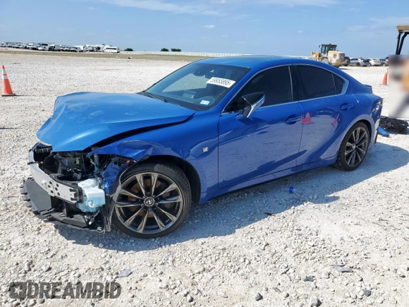 2023 Lexus IS 350 F Sport with VIN JTHGZ1B21P5067758, listed as a Copart auction lot 59955895 with 13,755 mi miles and Salvage title. Bid and sale history available at DreamBid. Image 1.