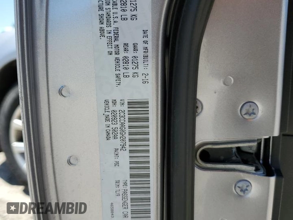 2016 Chrysler 300 Limited z VIN 2C3CCAAG0GH207942, wystawiony jako Copart lot #57915885 z przebiegiem 96 150 mil mil oraz Szkoda całkowita • Salvage title. Historia ofert i sprzedaży dostępna na DreamBid. Obrazek 12.