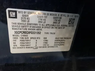 2015 Chevrolet Silverado 1500 LT with VIN 3GCPCREC8FG531352, listed as a Copart auction lot 48613115 with 140,749 mi miles and Salvage Title. Bid and sale history available at DreamBid. Image 14.