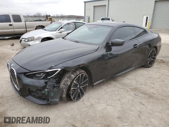 2021 BMW 4 Series 430i xDrive with VIN WBA73AP0XMCG34566, listed as a Copart auction lot 44012405 with 22,541 mi miles and Salvage Title. Bid and sale history available at carsss.com. Image 1.