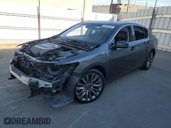 2016 Acura RLX Tech Pkg with VIN JH4KC1F57GC000996, listed as a Copart auction lot 83391544 with 97,707 mi miles and Salvage Title. Bid and sale history available at carsss.com. Image 1.