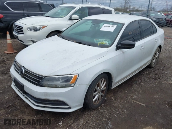 2015 Volkswagen Jetta Sedan 1.8T SE with VIN 3VWD17AJXFM324736, listed as a IAAI auction lot 42038277 with 151,817 mi miles. Bid and sale history available at carsss.com. Image 2.