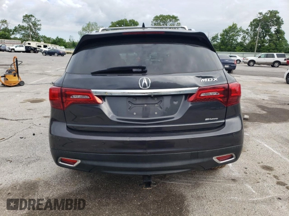 2014 Acura MDX Advance with VIN 5FRYD4H85EB019451, listed as a Copart auction lot 55841705 with Not provided miles and Non repairable. Bid and sale history available at DreamBid. Image 6.