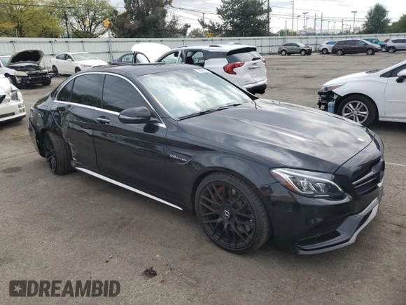 2016 Mercedes-Benz C 63 S AMG with VIN 55SWF8HB3GU127350, listed as a Copart auction lot 72689024 with 66,299 mi miles and Salvage title. Bid and sale history available at DreamBid. Image 4.