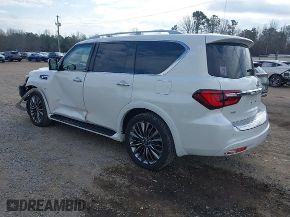2020 Infiniti QX80 LUXE with VIN JN8AZ2NE6L9251314, listed as a IAAI auction lot 41520416 with 97,252 mi miles. Bid and sale history available at carsss.com. Image 3.