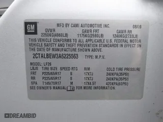 2010 GMC Terrain SLE-1 with VIN 2CTALBEW3A6225563, listed as a IAAI auction lot 41813885 with 191,222 mi miles. Bid and sale history available at carsss.com. Image 9.