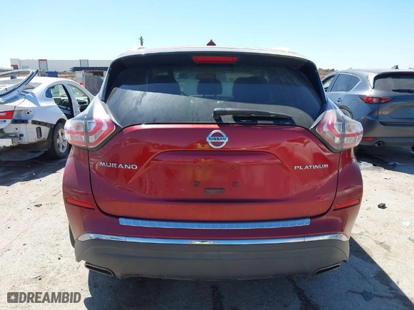 2015 Nissan Murano SL with VIN 5N1AZ2MG6FN229352, listed as a IAAI auction lot 41861129 with 136,242 mi miles. Bid and sale history available at carsss.com. Image 17.
