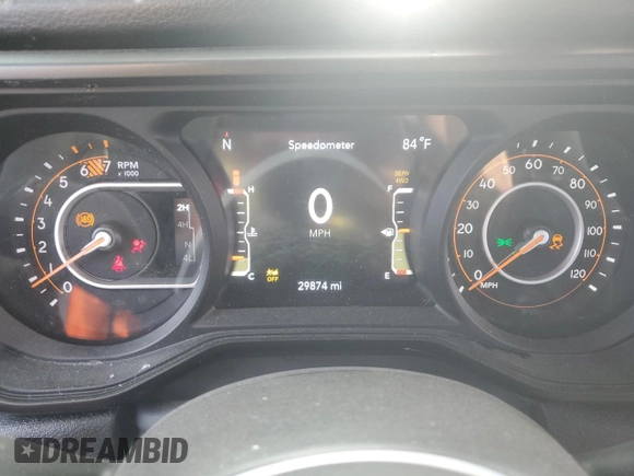 2024 Jeep Wrangler Sport S with VIN 1C4PJXDG9RW204575, listed as a Copart auction lot 46354145 with 29,874 mi miles and Salvage title. Bid and sale history available at DreamBid. Image 9.