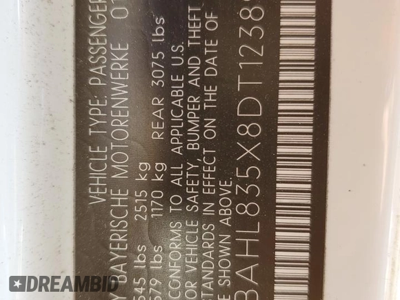 2008 BMW 7 Series 750i with VIN WBAHL835X8DT12389, listed as a Copart auction lot 80908054 with Not Provided miles and Salvage Title. Bid and sale history available at DreamBid. Image 12.