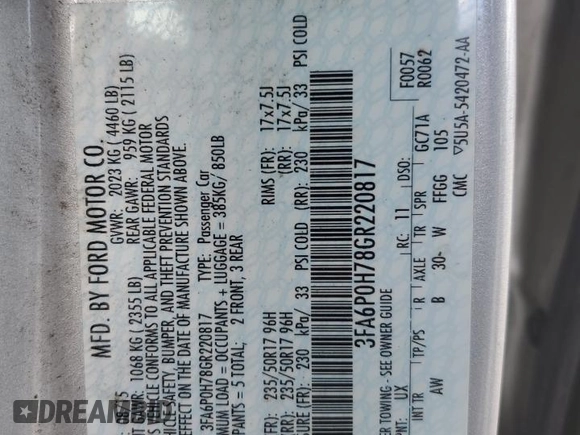 2016 Ford Fusion SE z VIN 3FA6P0H78GR220817, wystawiony jako Copart lot #62069005 z przebiegiem 153 886 mil mil oraz Szkoda całkowita • Salvage title. Historia ofert i sprzedaży dostępna na DreamBid. Obrazek 12.