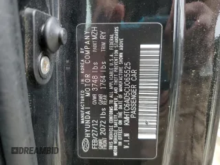2012 Hyundai Veloster w/Black Int with VIN KMHTC6AD5CU065525, listed as a Copart auction lot 56415785 with 100,151 mi miles and Salvage title. Bid and sale history available at DreamBid. Image 12.