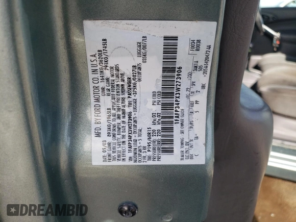 2003 Ford Focus SE with VIN 1FAFP34PX3W273906, listed as a Copart auction lot 46325405 with 129,861 mi miles and Salvage Title. Bid and sale history available at carsss.com. Image 12.