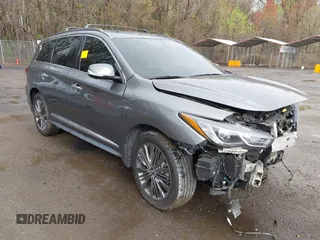 2019 Infiniti QX60 PURE with VIN 5N1DL0MM3KC503069, listed as a IAAI auction lot 41962834 with 131,568 mi miles. Bid and sale history available at carsss.com. Image 1.