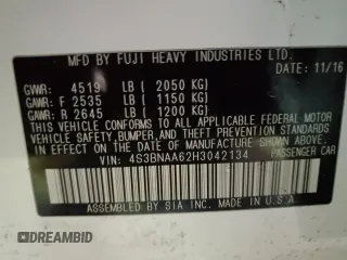 2017 Subaru Legacy z VIN 4S3BNAA62H3042134, wystawiony jako Copart lot #44143945 z przebiegiem 135 669 mil mil oraz Szkoda całkowita • Salvage title. Historia ofert i sprzedaży dostępna na DreamBid. Obrazek 12.