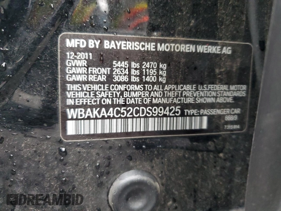 2012 BMW 7 Series 740i with VIN WBAKA4C52CDS99425, listed as a Copart auction lot 46295505 with 133,695 mi miles and Salvage Title. Bid and sale history available at carsss.com. Image 13.