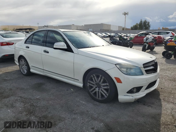 2009 Mercedes-Benz C 300 Sport with VIN WDDGF54X39F213185, listed as a Copart auction lot 51691235 with 128,750 mi miles and Salvage title. Bid and sale history available at DreamBid. Image 4.
