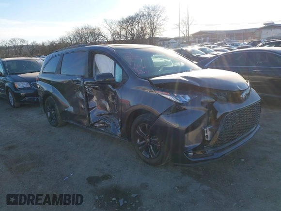 2025 Toyota Sienna XSE z VIN 5TDDSKFC7SS158263, wystawiony jako IAAI lot #41454280 z przebiegiem 8 408 mil mil oraz . Historia ofert i sprzedaży dostępna na DreamBid. Obrazek 1.
