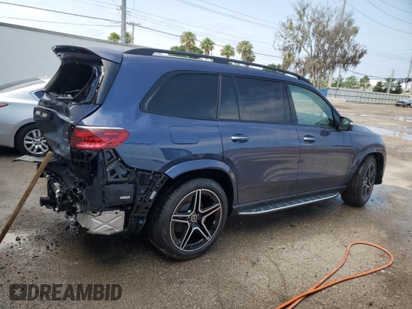 2024 Mercedes-Benz GLS 450 with VIN 4JGFF5KE9RB172345, listed as a Copart auction lot 53769734 with 234 mi miles and Salvage Title. Bid and sale history available at DreamBid. Image 3.