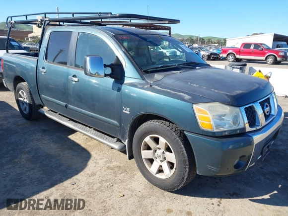 2004 Nissan Titan LE with VIN 1N6AA07A74N568235, listed as a IAAI auction lot 41713080 with 187,318 mi miles and . Bid and sale history available at DreamBid. Image 1.