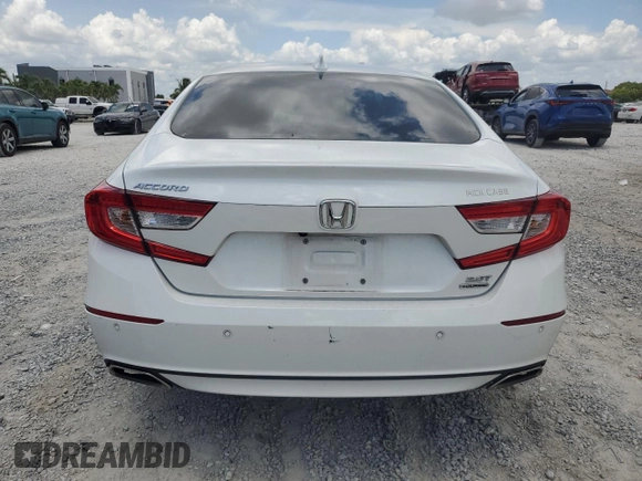 2021 Honda Accord Touring with VIN 1HGCV2F97MA027102, listed as a Copart auction lot 58820925 with 32,457 mi miles and Non repairable. Bid and sale history available at DreamBid. Image 6.