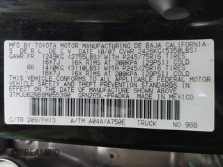 2008 Toyota Tacoma PreRunner with VIN 3TMJU62N88M055390, listed as a IAAI auction lot 41679933 with 247,340 mi miles. Bid and sale history available at carsss.com. Image 9.