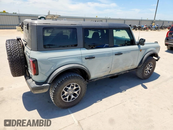 2024 Ford Bronco Badlands with VIN 1FMEE9BP5RLA42032, listed as a Copart auction lot 66133425 with 4,143 mi miles and Salvage title. Bid and sale history available at DreamBid. Image 3.
