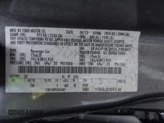2013 Ford Focus S with VIN 1FADP3E20DL156901, listed as a IAAI auction lot 41784334 with 190,821 mi miles. Bid and sale history available at carsss.com. Image 9.