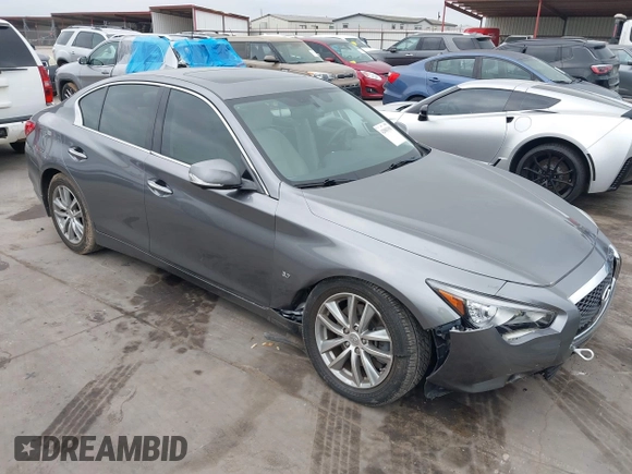 2015 Infiniti Q50 Premium z VIN JN1BV7AR7FM408015, wystawiony jako IAAI lot #42083301 z przebiegiem 58 817 mil mil oraz . Historia ofert i sprzedaży dostępna na DreamBid. Obrazek 1.