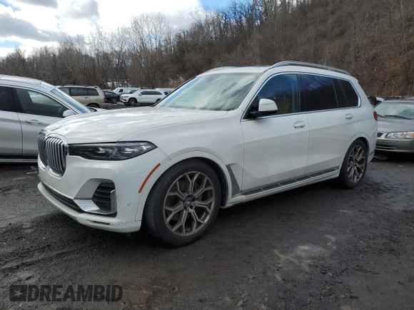 2019 BMW X7 xDrive40i with VIN 5UXCW2C50KL085064, listed as a Copart auction lot 43508675 with 45,790 mi miles and Non Repairable. Bid and sale history available at carsss.com. Image 1.