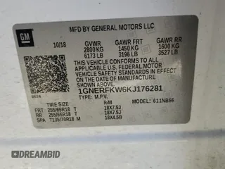 2019 Chevrolet Traverse LS with VIN 1GNERFKW6KJ176281, listed as a Copart auction lot 88249825 with 97,334 mi miles and Salvage Title. Bid and sale history available at carsss.com. Image 16.