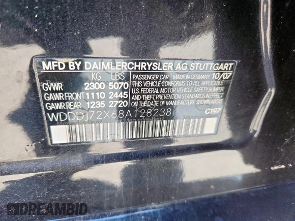 2008 Mercedes-Benz CLS 550 с VIN WDDDJ72X68A128238, выставлен на аукционе Copart как лот 62671615 с пробегом 146 611 миль миль и Чистый • Clean title. История ставок и продаж доступна на DreamBid. Изображение 12.