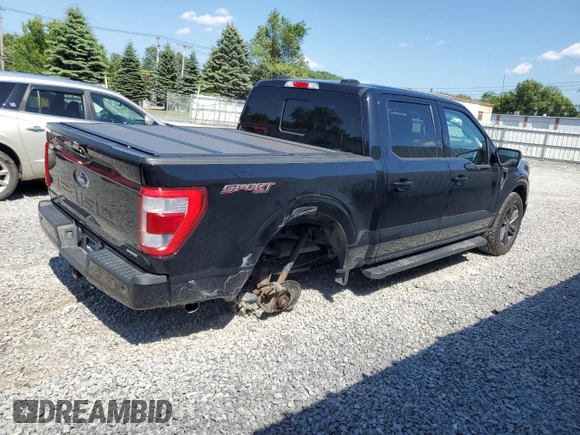 2021 Ford F-150 XL with VIN 1FTFW1E81MFA80456, listed as a Copart auction lot 61268545 with 57,233 mi miles and Salvage title. Bid and sale history available at DreamBid. Image 3.