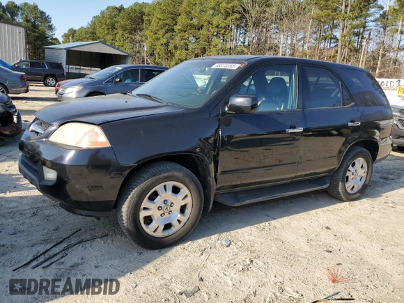 2002 Acura MDX with VIN 2HNYD18292H528292, listed as a Copart auction lot 48873355 with 150,057 mi miles and Salvage Title. Bid and sale history available at carsss.com. Image 1.