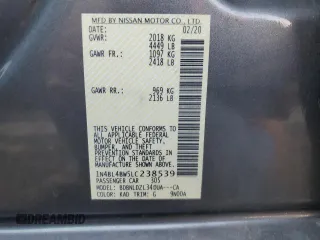 2020 Nissan Altima S with VIN 1N4BL4BW5LC238539, listed as a Copart auction lot 76790614 with 54,314 mi miles and Clean Title. Bid and sale history available at DreamBid. Image 13.