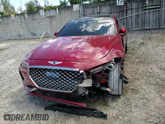 2021 Genesis G70 3.3T with VIN KMTG34LE4MU076356, listed as a Copart auction lot 50625765 with 33,510 mi miles and Salvage Title. Bid and sale history available at carsss.com. Image 10.
