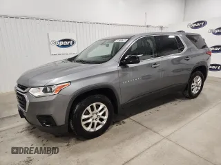 2018 Chevrolet Traverse LS z VIN 1GNERFKW4JJ187259, wystawiony jako Copart lot #59619795 z przebiegiem 116 599 mil mil oraz Czysty tytuł • Clean title. Historia ofert i sprzedaży dostępna na DreamBid. Obrazek 1.
