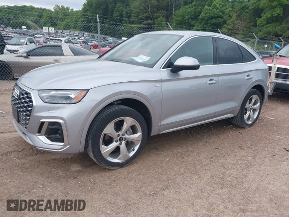 2023 Audi Q5 Sportback S line Prestige with VIN WA16AAFY1P2002049, listed as a IAAI auction lot 42450923 with 24,765 mi miles and . Bid and sale history available at DreamBid. Image 18.