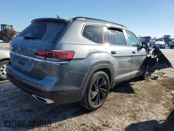 2023 Volkswagen Atlas SE with VIN 1V2KP2CA4PC527695, listed as a Copart auction lot 46023235 with 21,893 mi miles and Salvage title. Bid and sale history available at DreamBid. Image 3.