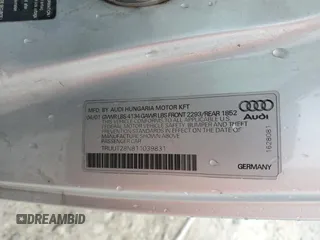 2001 Audi TT with VIN TRUUT28N811039831, listed as a Copart auction lot 72315664 with 109,188 mi miles and Clean Title. Bid and sale history available at carsss.com. Image 12.