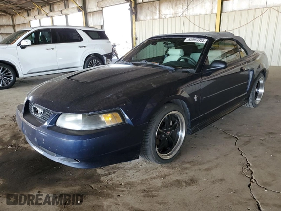 2003 Ford Mustang Deluxe with VIN 1FAFP44403F451821, listed as a Copart auction lot 52860955 with 133,780 mi miles and Clean Title. Bid and sale history available at carsss.com. Image 1.